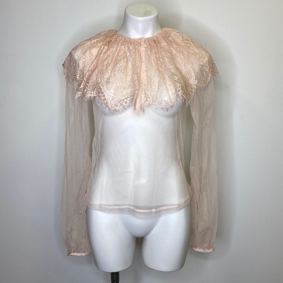 Nasty Gal Nude Lace & Mesh Top - Picture 3 of 9